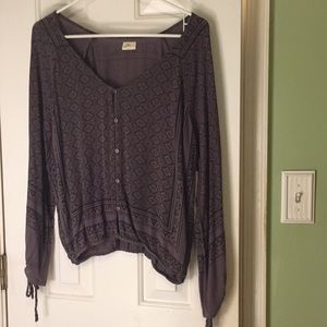 Purple geometric boho top